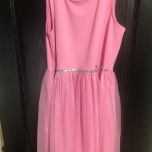 Girls' Pink Glitter Tulle Party Dress